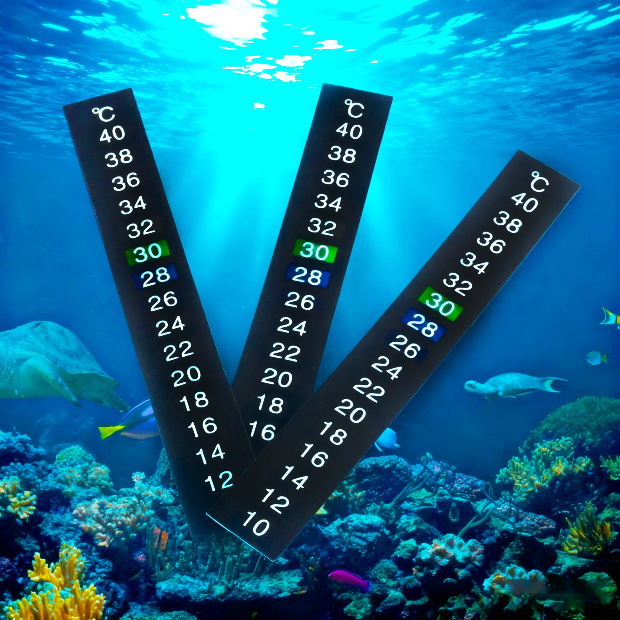 1/5pcs-Aquarium Fish Tank Thermometer Sticker Fish Tank Temperature Sticker 10-40 Degrees Celsius