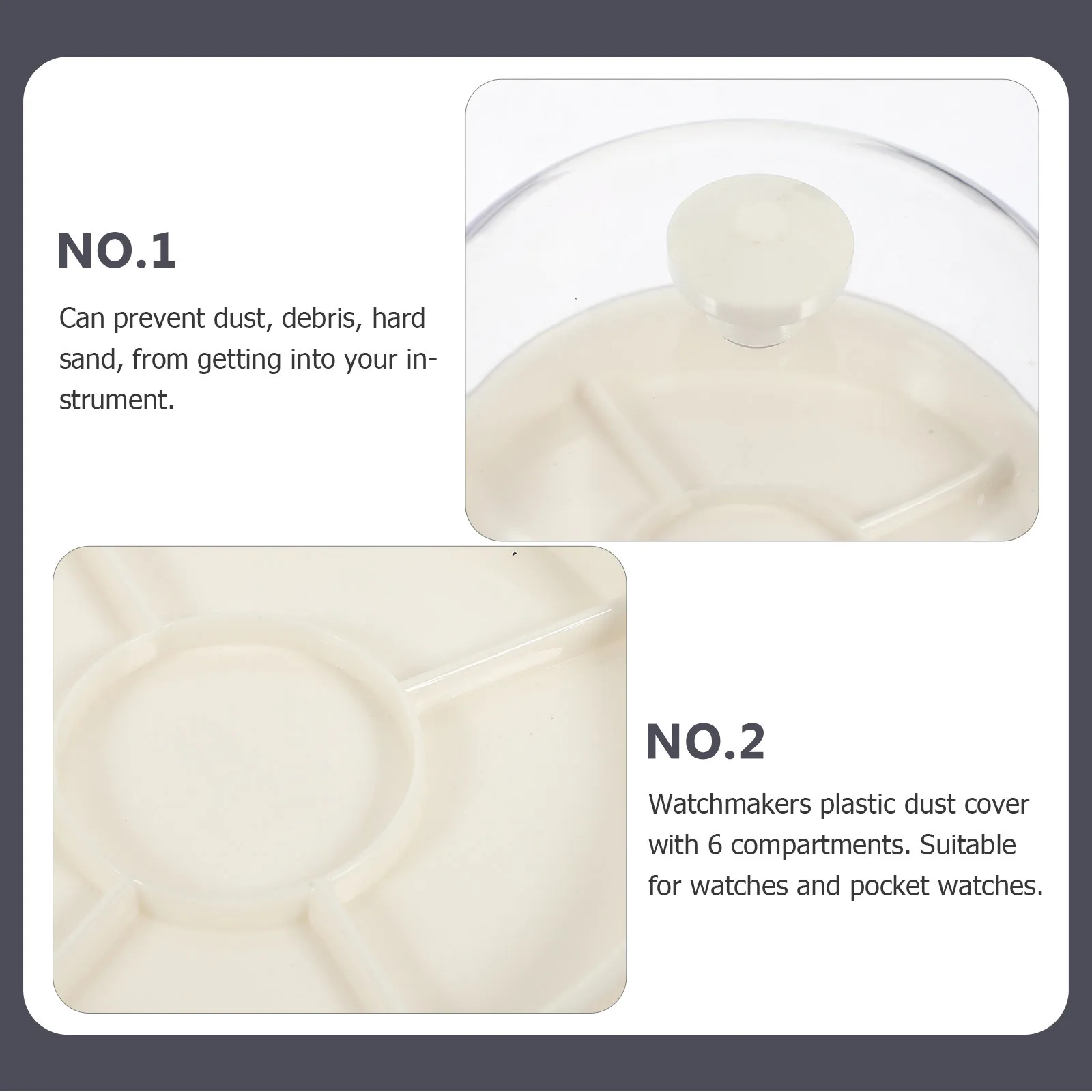 

Watch Movement Dust Cover With 6 Compartments Portable Plastic Cover For Watch Repair Tool Set Watchmakers Accessory To