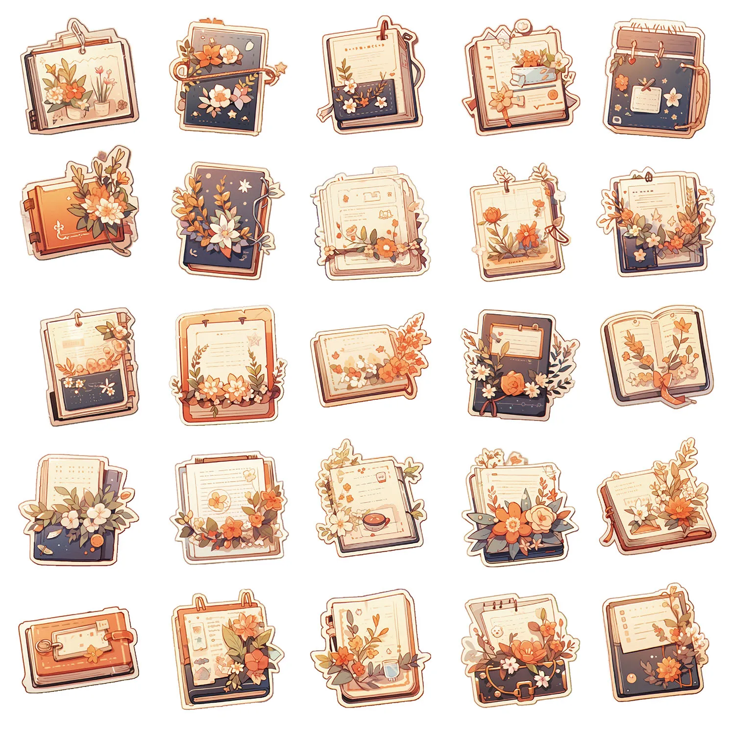 50 قطعة من ملصقات الهاتف الممتعة على شكل زهرة المعرفة الكرتونية، ملصقات ألعاب الكمبيوتر المحمول وكوب الماء