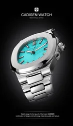 CADISEN NEW C8222M 40MM Vintage Series Automatic Mechanical Watch For Men Luxury NH35A Sapphire glass 10Bar Wristwatch