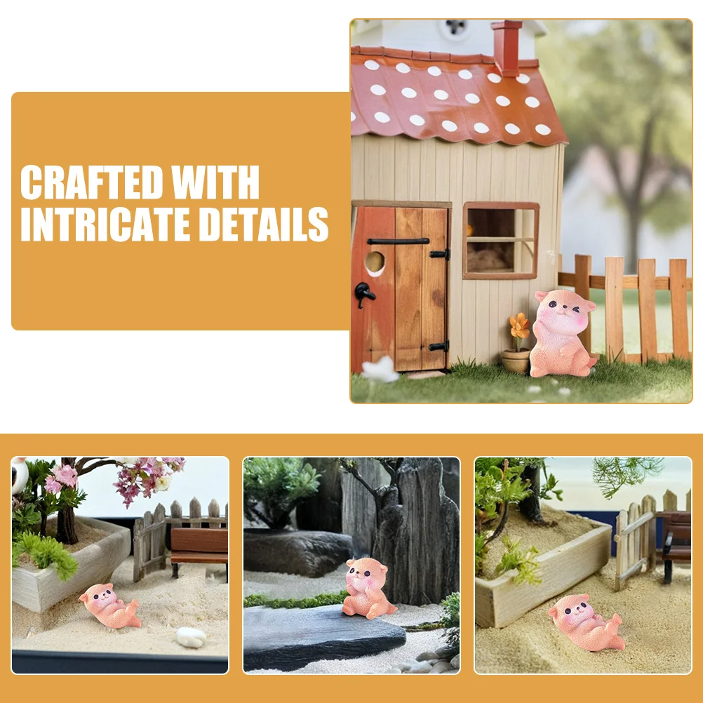 9 قطعة تماثيل صغيرة من الراتنج شخصيات حيوانات مصغرة لطيفة لمجموعة تزيين الحديقة ملحقات الحديقة الخيالية للنباتات #6