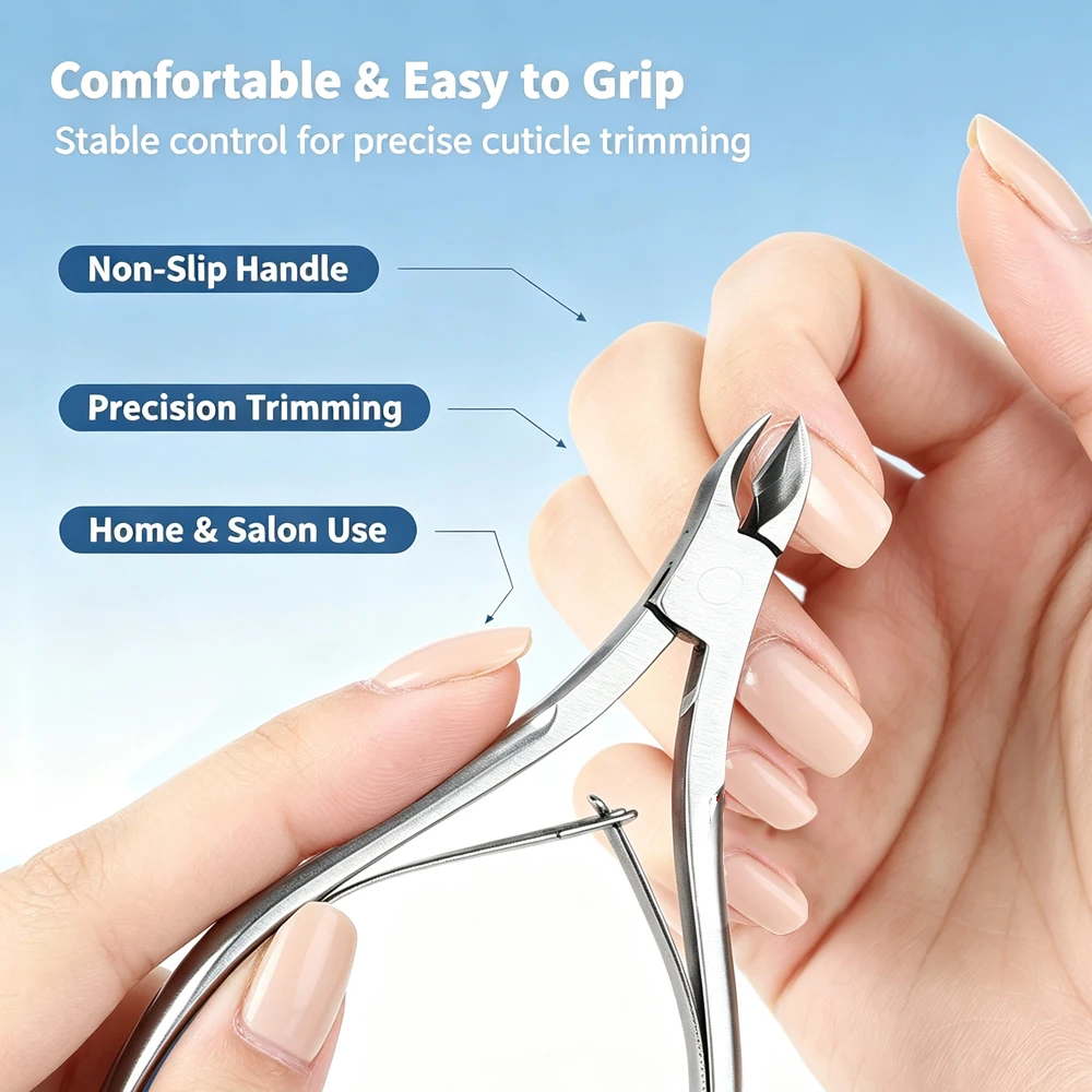 Professional Cuticle Cutter Nail Nippers Scissors Manicure Pusher Pedicure Tong Dead Skin Remover Nail Cuticle Regrowth Tool