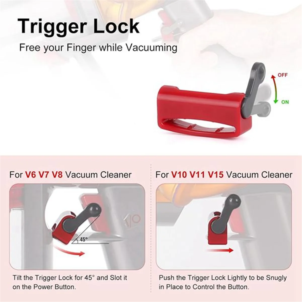 A03R Replacement Metal Trigger Assembly for V15 / SV22 / SV28 Series Vacuum Cleaner Parts Power Button Lock