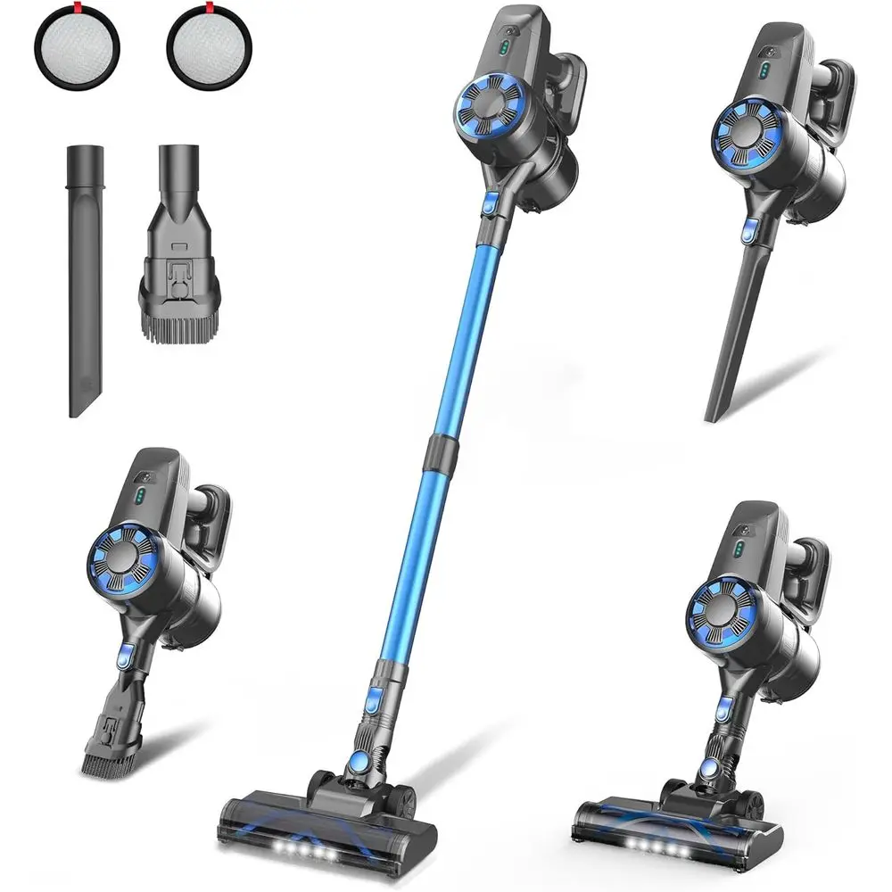 

8-in-1 Lightweight Stick Vacuum with Powerful Suction, Self-Standing, 40 Mins Max Runtime, Rechargeable for Home, Hardwood Floor