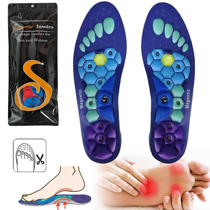 磁気指圧インソール スポーツアーチサポート シューズインサート 血液循環促進 通気性インソール 疲労軽減 スリミング効果
