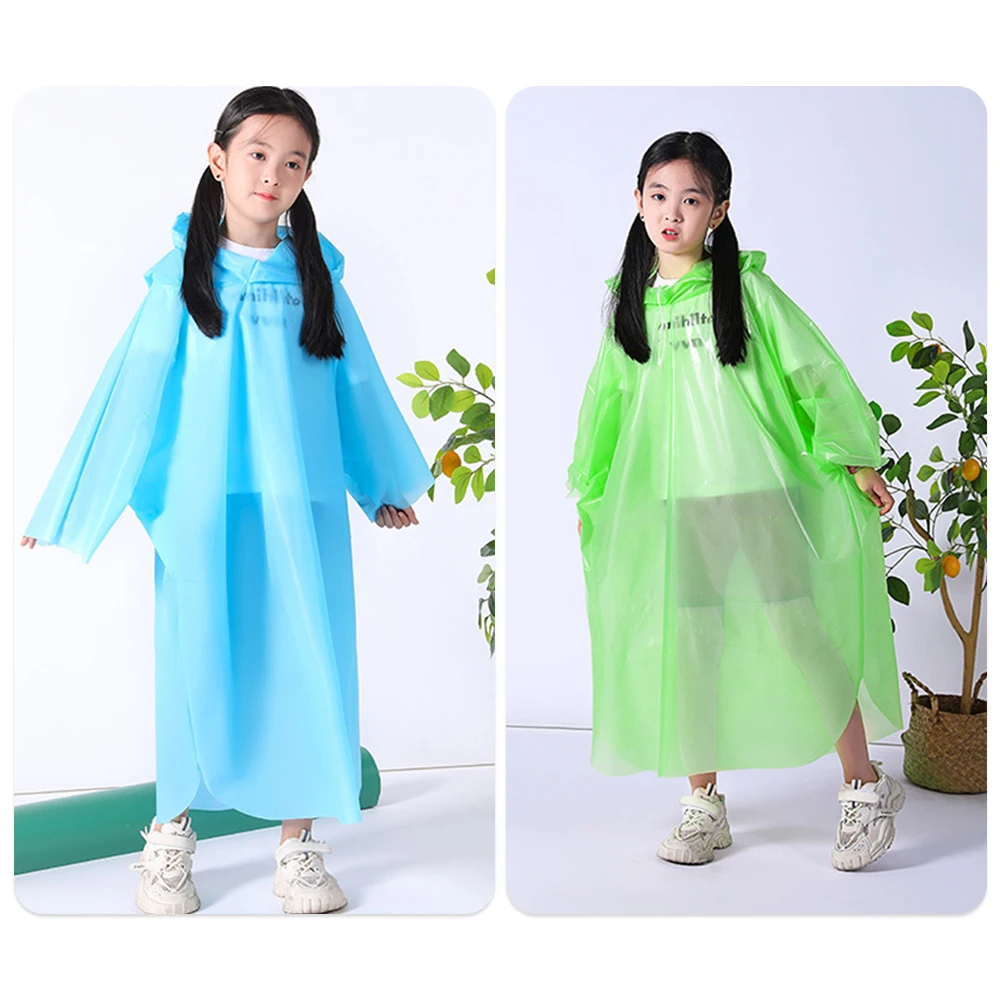 High Quality Vacuum Compression Kids Raincoat Travel Waterproof Rain Coat Thickened Card Packaging One-Piece Raincoat Children