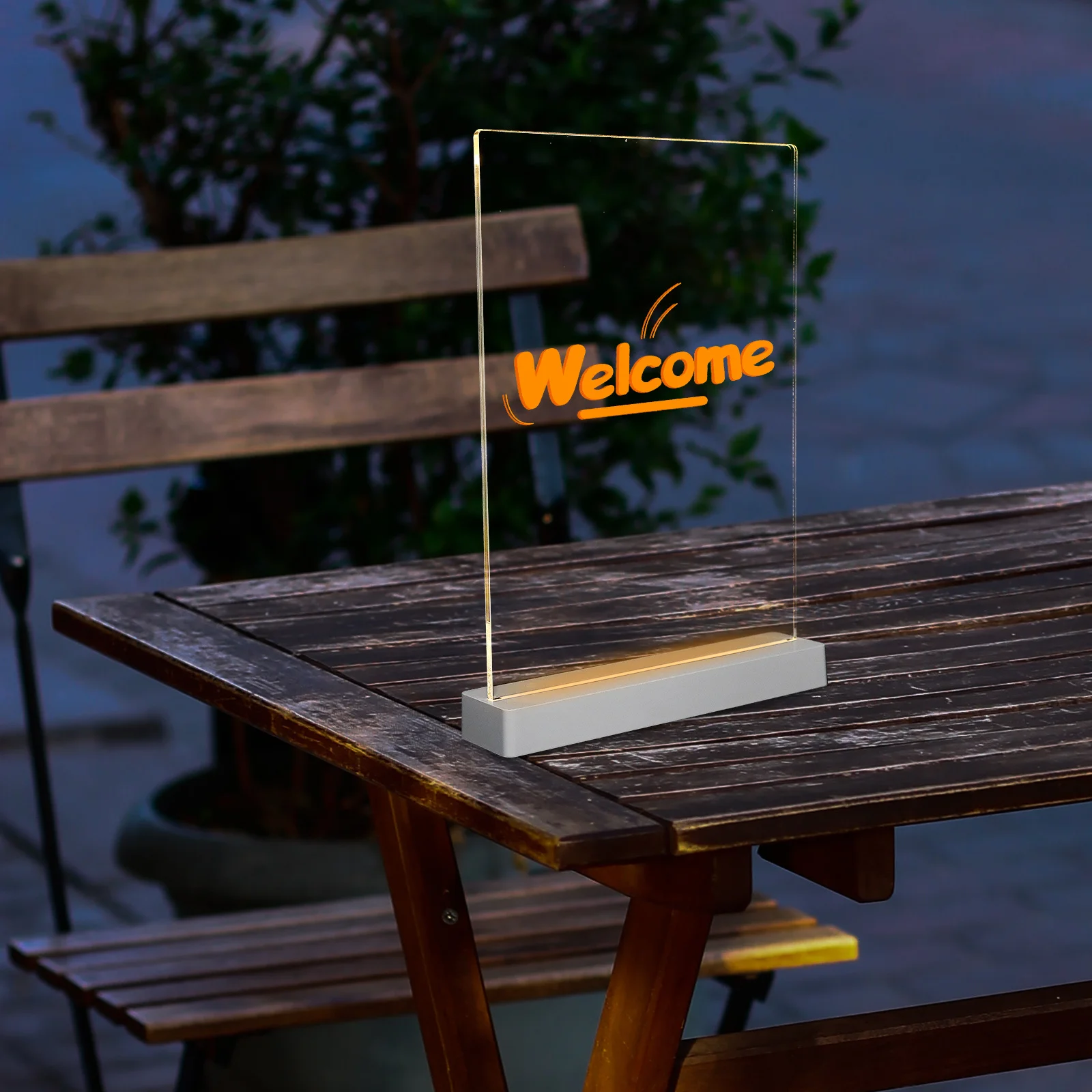 1 مجموعة LED متوهجة لوح أكريليك قابل للمسح سطح المكتب مضاءة لوحة الرسم قابلة للشحن للمحلات التجارية البارات المطاعم مذكرة ملاحظة العرض #1