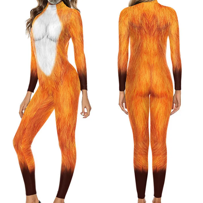 Tier Leoparden muster Overall Cosplay Kostüm Männer Frauen Langarm schlanke Bodys Halloween Karneval Leistung Zentai Catsuit