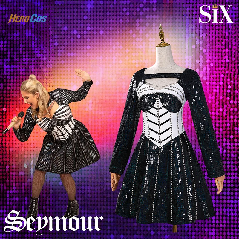 

SIX Cosplay Jane Seymour Costume Teatro Musical Dress Uniform Halloween Party Role Play Outfit Women HERO Cos