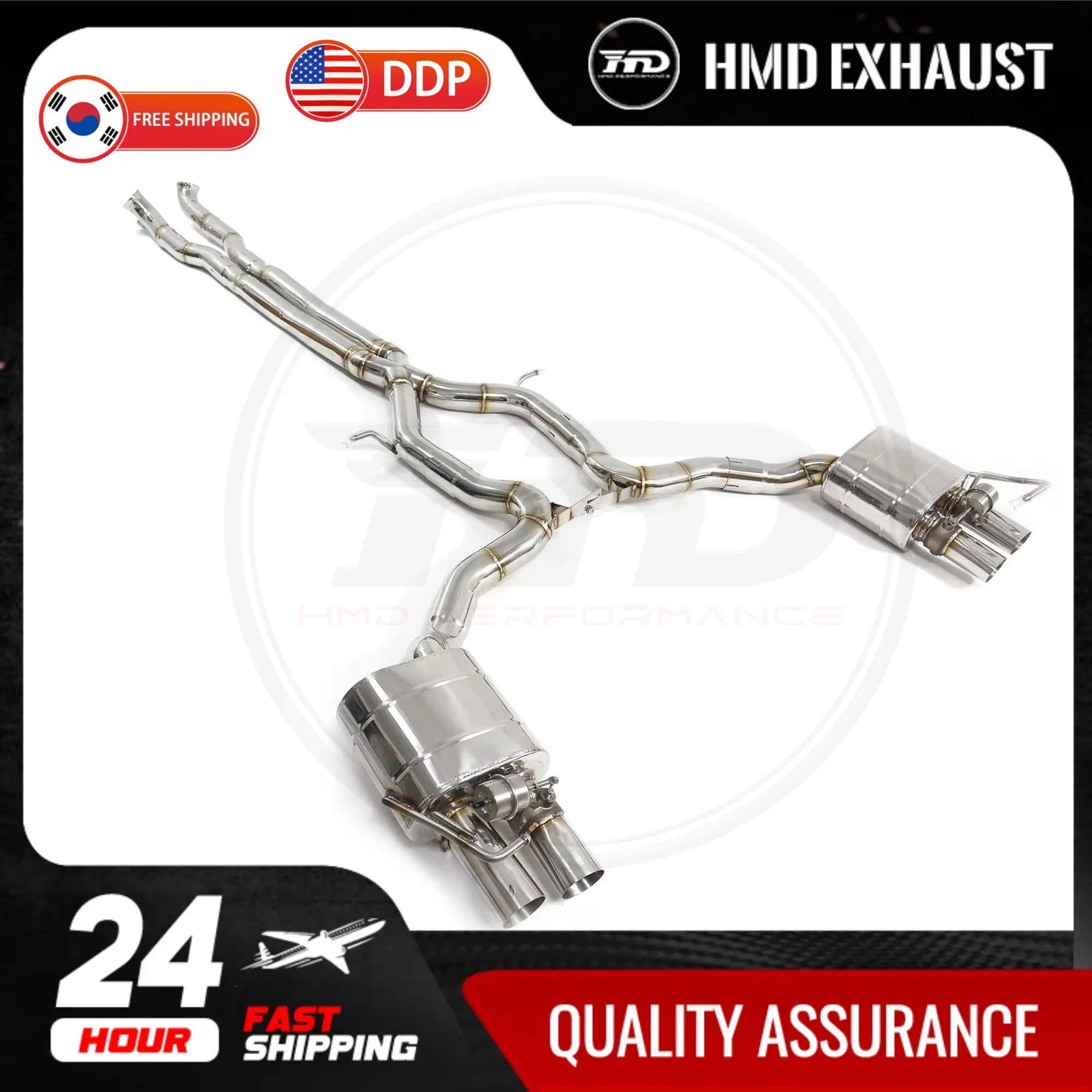

HMD Hot sale SS304 Exhaust System Performance Catback Exhaust for Bentley Continental GT 6.0T W12 2019+ Muffler With Valves