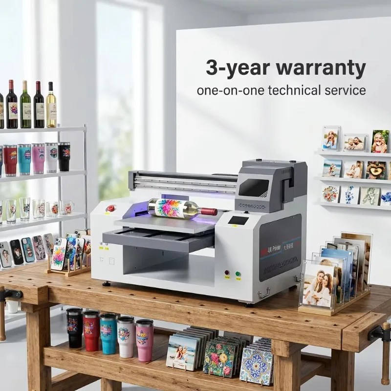 Customized 3-year Warranty High Quality 6060 UV Flatbed Printer With I3200 Heads HONSON Mainboard For Acrylic Metal Leather Wood
