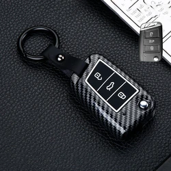 Silicon Carbon Fiber ABS Matte Car Key Cover Case For Volkswagen VW Golf7 mk7 Seat Ibiza Leon FR 2 Altea Aztec For Skoda Octavia