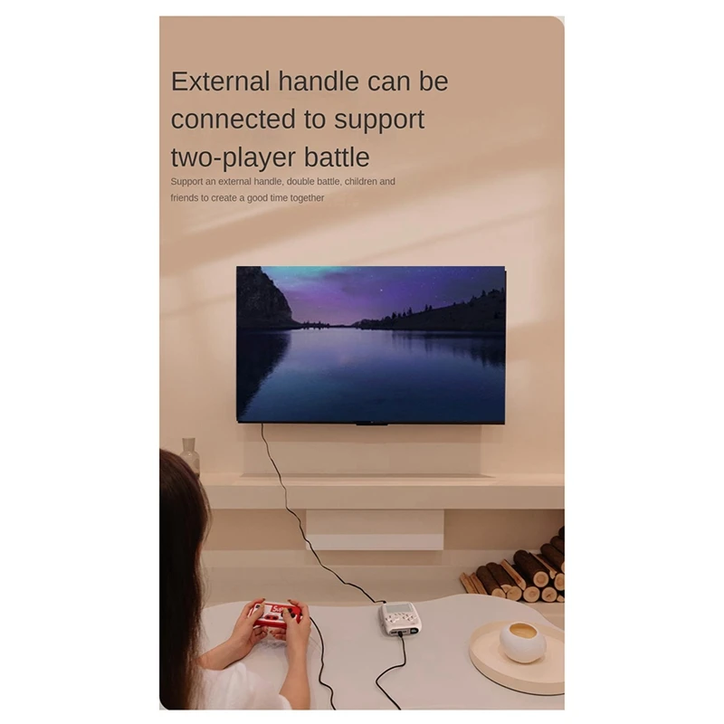 มือถือคอนโซลเกม Retro + คอนโทรลเลอร์ 2-In-1 10000 Mah 2 สายชาร์จ Nostalgic Retro ในวัยเด็กเกม