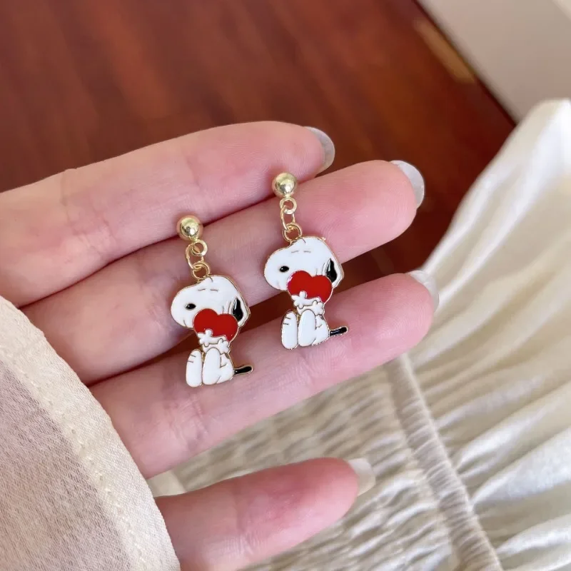 Snoopy 925 aghi in argento Tragus Piercing Helix orecchini a bottone per le donne 2 pezzi coreano Cartoon Trendy Piercing all\'orecchio gioielli per