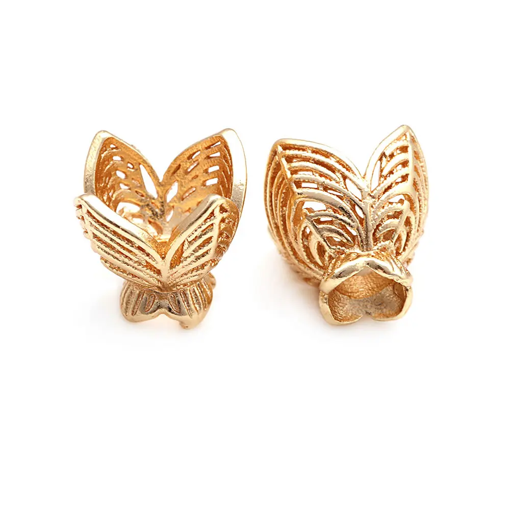 10PCS 18K Gold Color Brass Flower Caps Tassel Caps High Quality Accessories Jewellery Making Materials Rosediy official-website