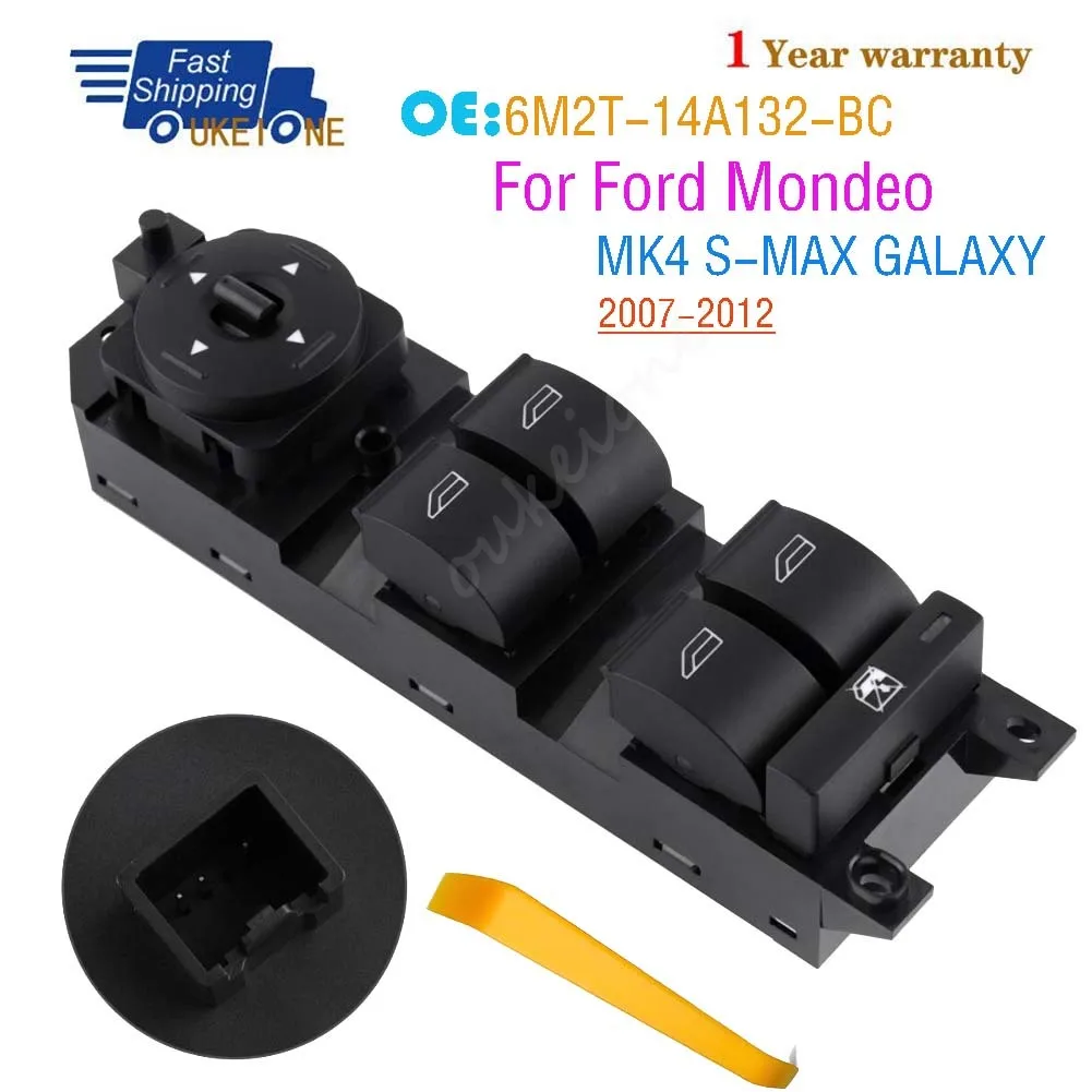 6M2T-14A132-BC For Ford Mondeo MK4 S-MAX GALAXY 2007-2012 Front Left Electric Power Lifter Window Switch Button Car Accessories