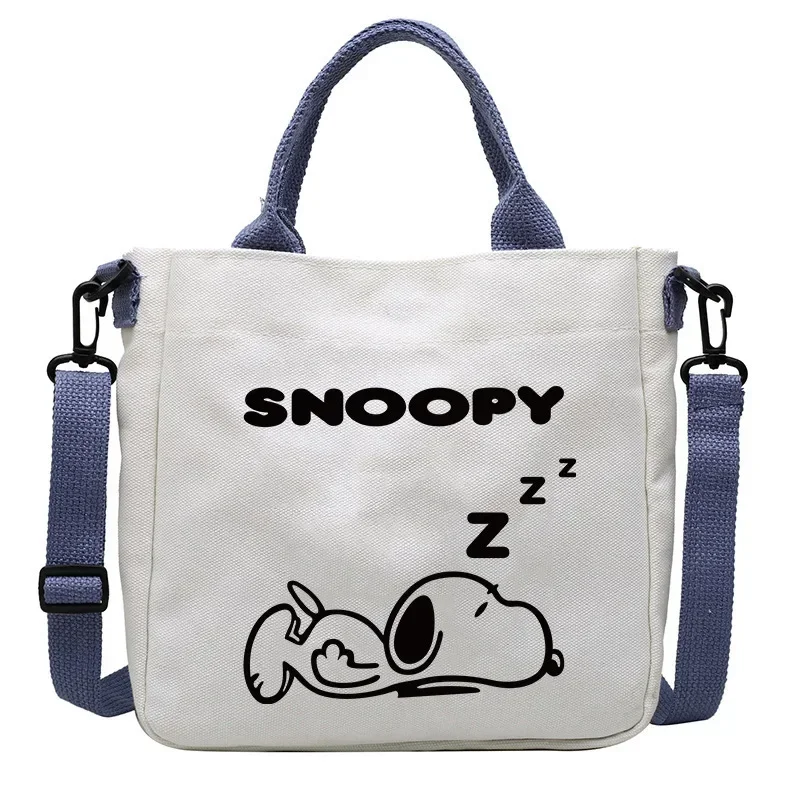 Snoopy dames canvas messenger schoudertas student crossbody tas afneembare schoudertas riem Tote