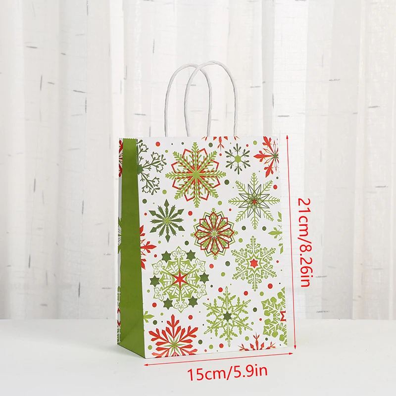 Borsa di carta per borse natalizie in cartone animato Borsa per la spesa riutilizzabile durevole per la spesa Borse per bomboniere per feste