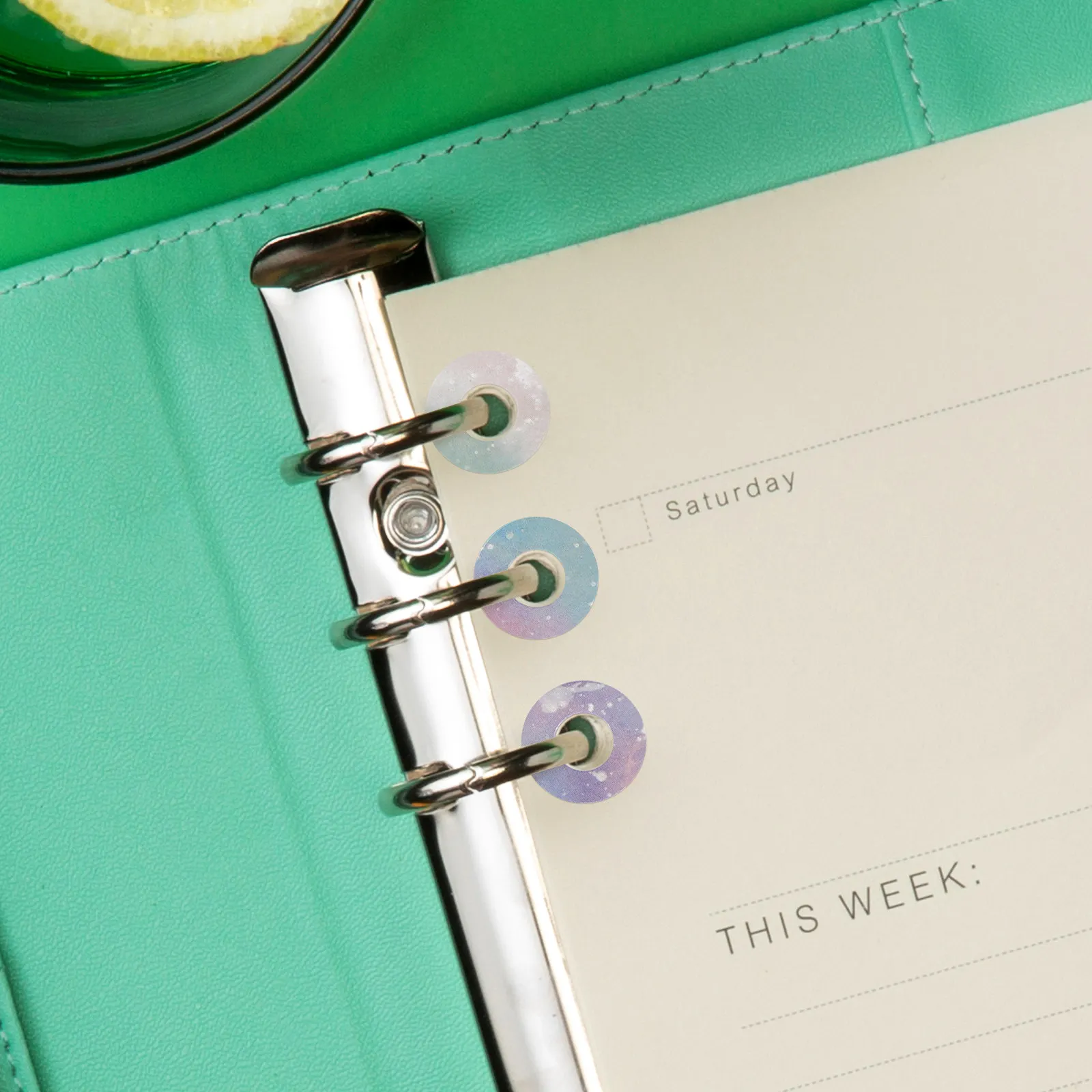 

12 Sheets Hole Punch Protector Stickers Reinforcement Circles Tear Resistant Plastic Labels for Loose Leaf Paper Binders