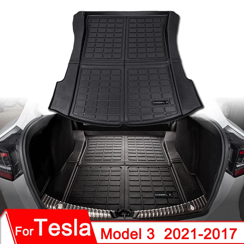 

2017-2022 Автомобильный коврик в багажник для Tesla Model 3 2021, аксессуары для багажника, обновленный новый защитный коврик из ТПЭ Model3, коврик для багажника