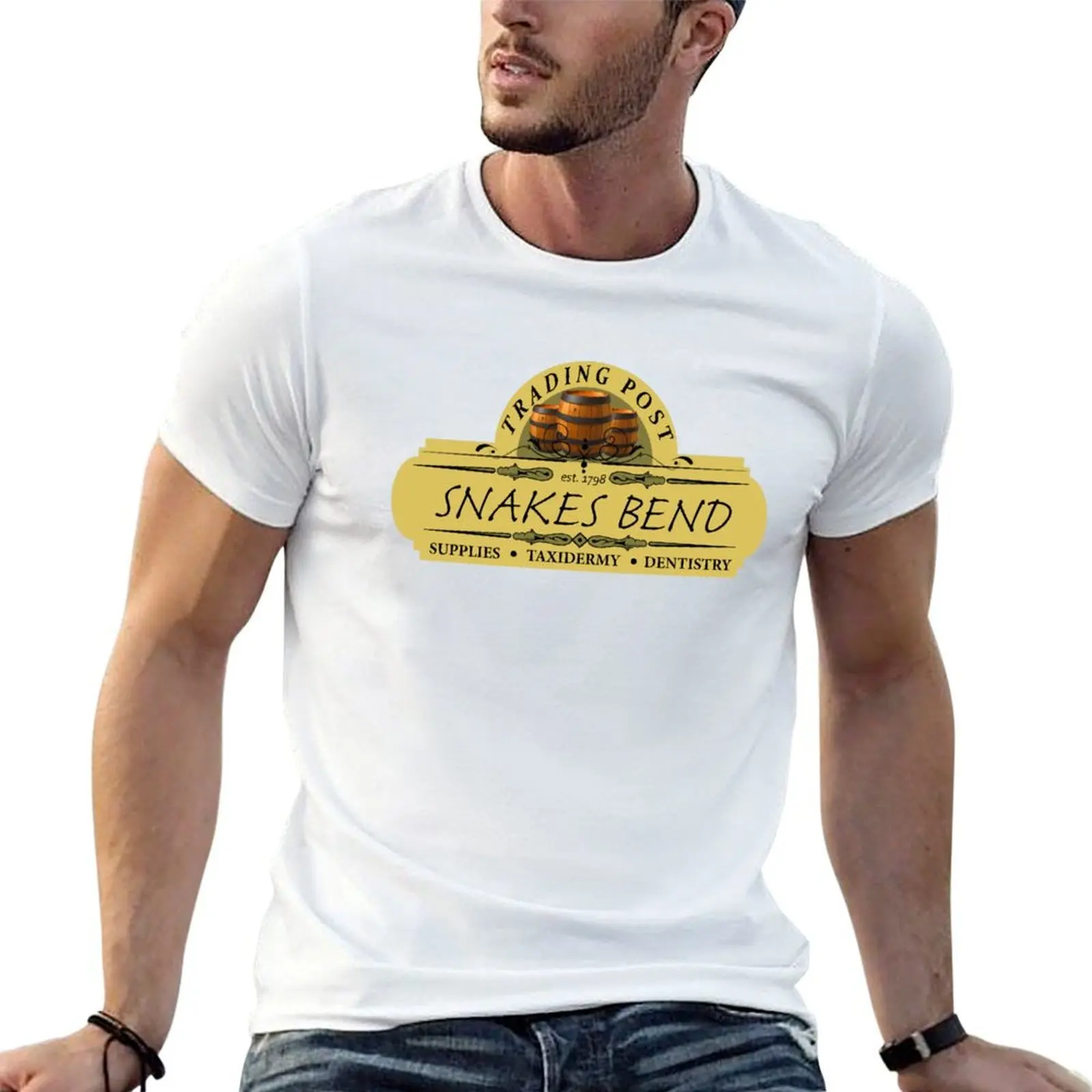Almost Heroes - Snakes Bend Trading Post T-Shirt customs vintage anime shirt Short sleeve tee men