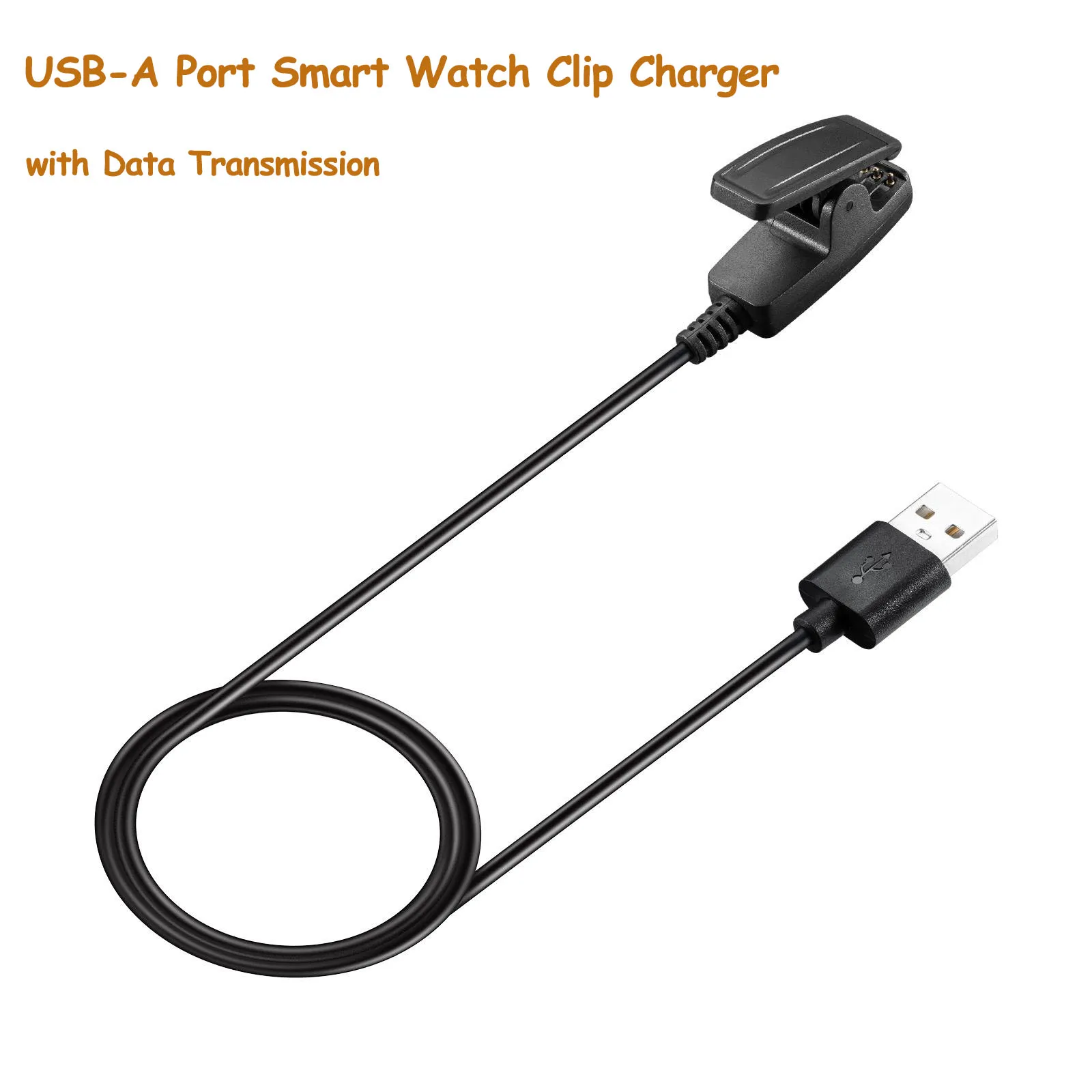 xDfind USB-A Port Smart Watch Clip Charger with Data Transmission For Garmin Forerunner 645 / 35 / S20 / Lily 2  Length: 1m