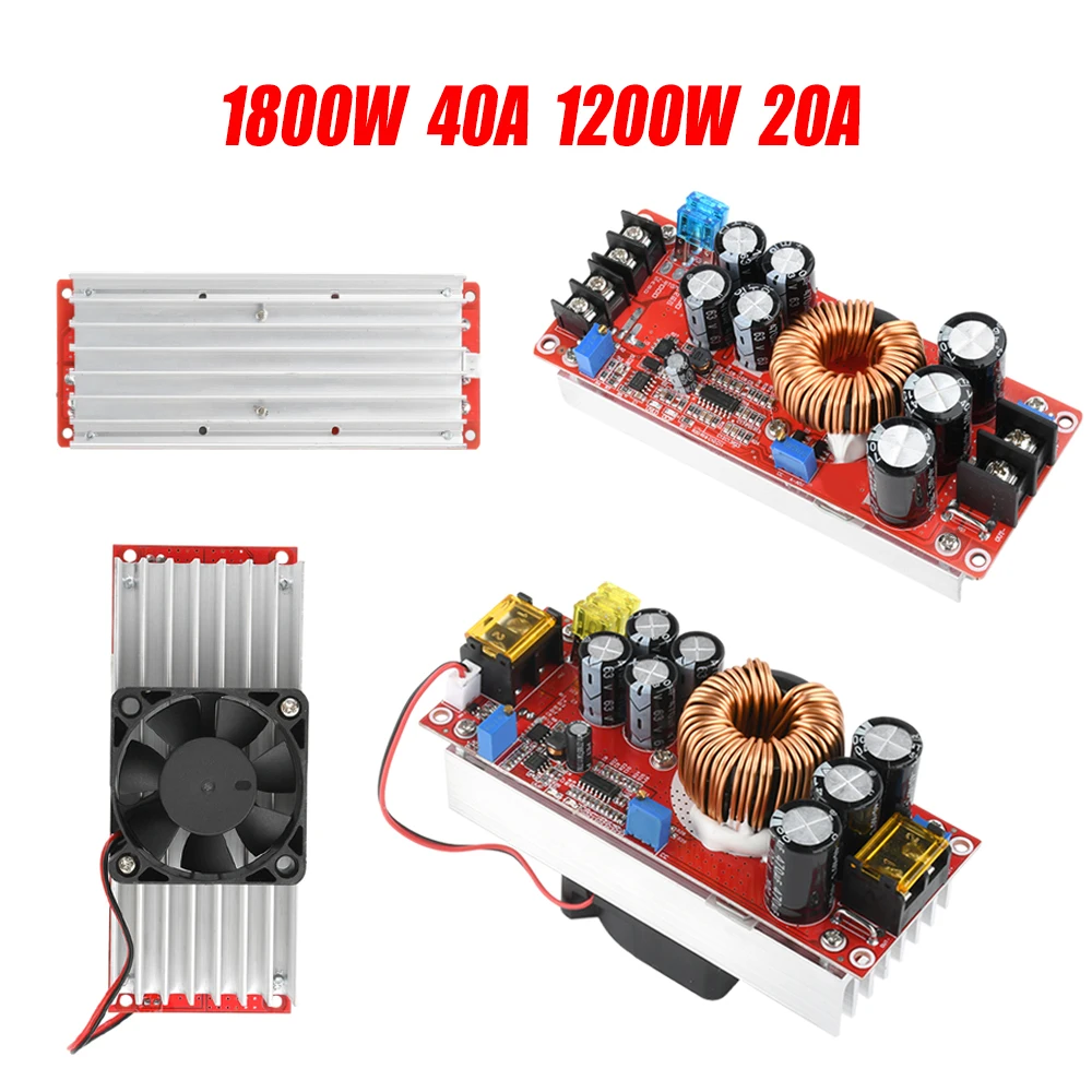 1200W 20A 1800W 40A DC-DC Boost Converter Step Up Power Supply Module 8-60V to 12-80V Adjustable Voltage Charger