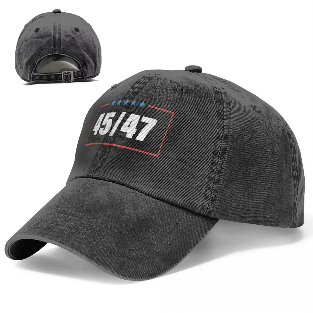 45 47 Trump 2024 Baseball Cap President Trump 2024 Casual Men Adult Washed Trucker Hat Adjustable Outdoor Sports Baseball Caps