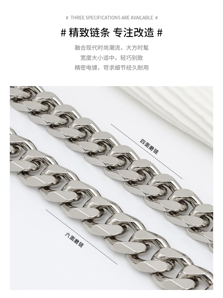 حزام حقيبة بديل لحزام حقيبة كروس، ملحق سلسلة ألومنيوم معدنية يمكنك صنعها بنفسك، فاتورة يدوية للكتف تحت الإبط