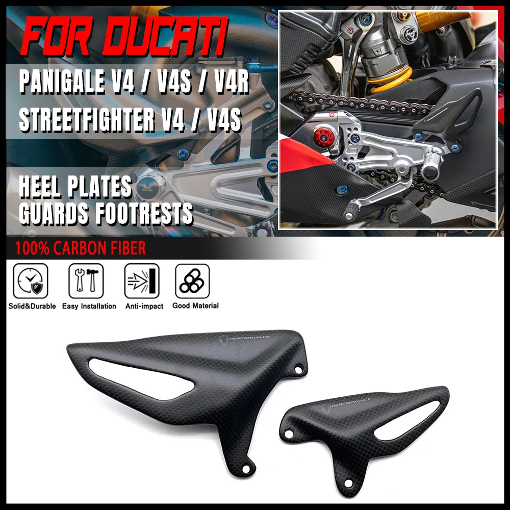 

For DUCATI PANIGALE V4 V4S V4R Streetfighter V4/V4S Carbon Fiber Accessories Motorcycle Heel Guard Protector Foot Wing Rearset