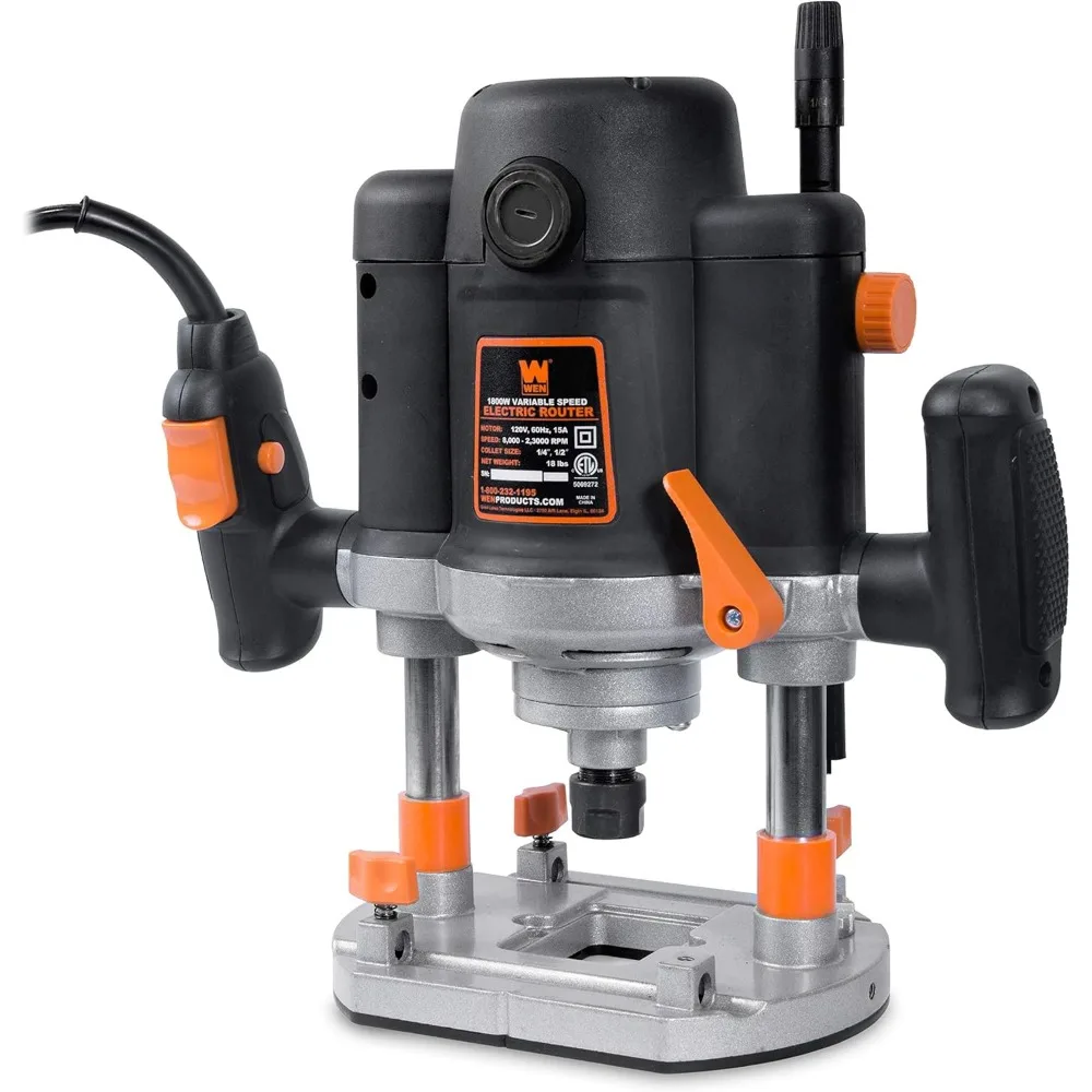 طقم توجيه سرعة قابل للتعديل بقدرة 15 أمبير لأعمال النجارة مع حقيبة حمل ودليل الحافة