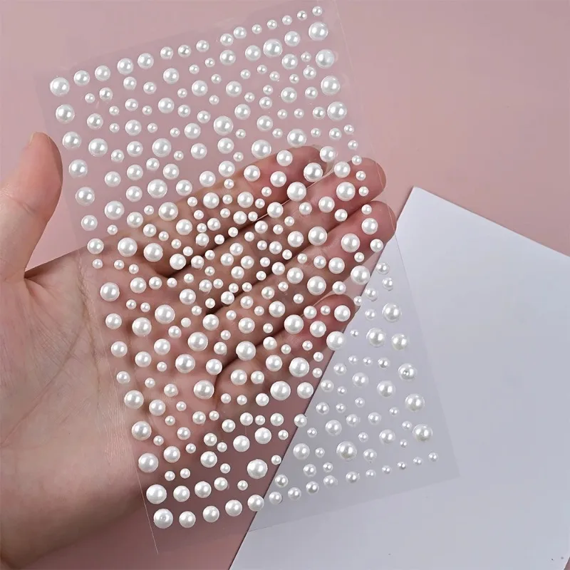 3D White Pearl Face Gems Stickers for Makeup