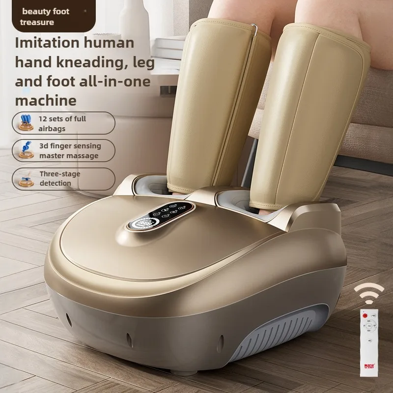 Fußmassagegerät, elektrische Maschine mit Fernbedienung, vollständig umwickelte Airbag-Beinmassage mit Heizung, 6D Smart Control Fußmassagegerät