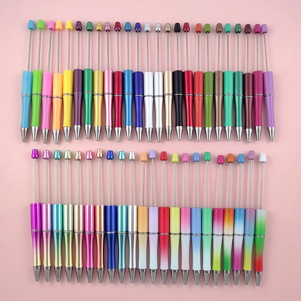 

20pcs New Beaded Ballpoint Pens Plastic Beadable Pens W Wedding Favors Birthday Party Gifts Student Stationery Pens for Writing