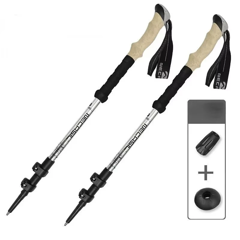 2 uds bastones de senderismo bastones para caminar Alpenstock telescópico ultraligero Premium ajustable con bloqueo rápido bastón de senderismo