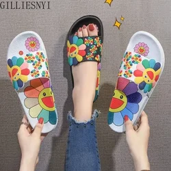 Lovely Sunflowers Home Anti-skid Outdoor Tide Women's Beach Slippers Cool Slippers Fashion Shoes for Women Cute Slippers