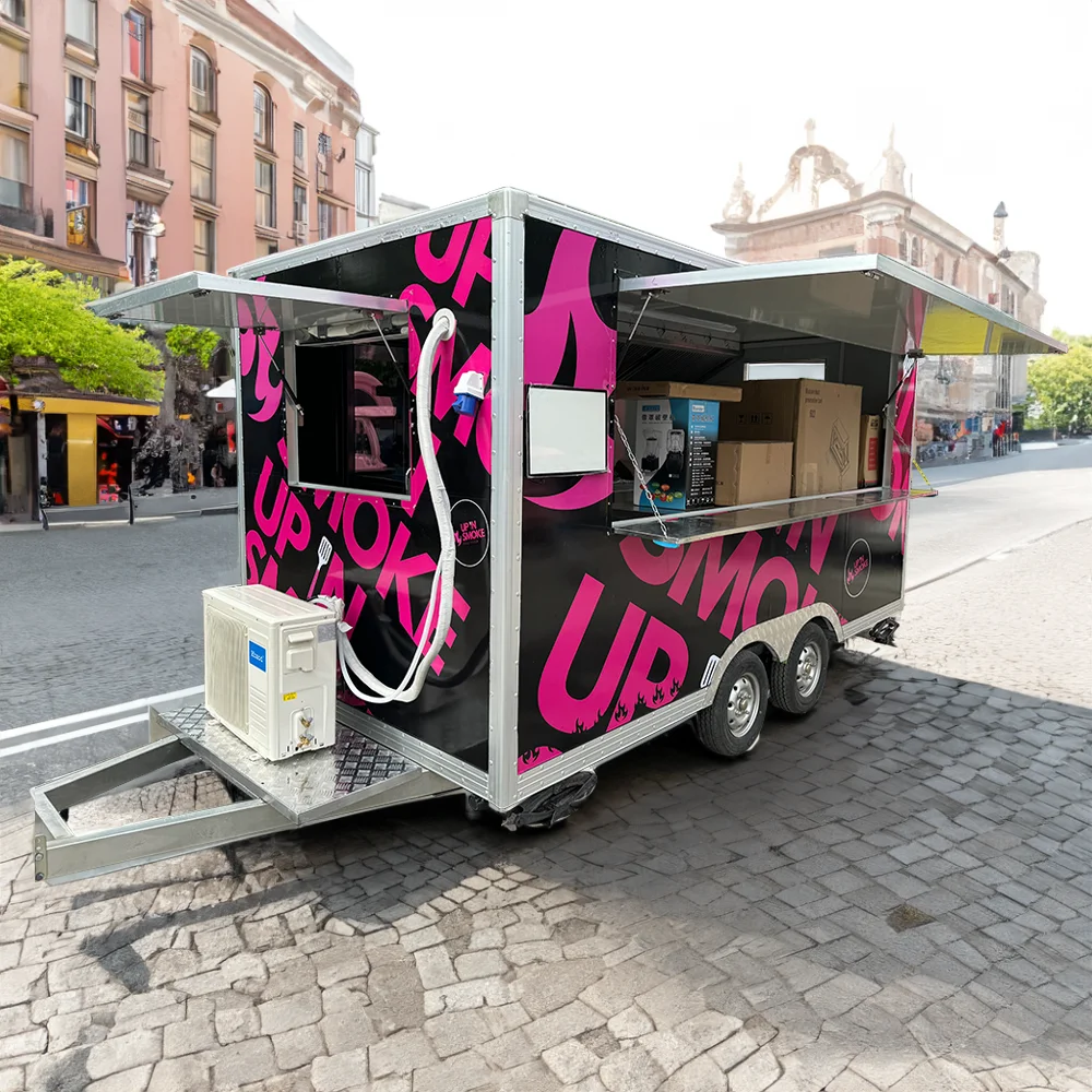 Tamanho personalizado Cozinha Van, Reboque De Fast Food, Caminhão De Tacos Móveis, Carrinhos De Café, Restaurante Food Truck, Cozinha