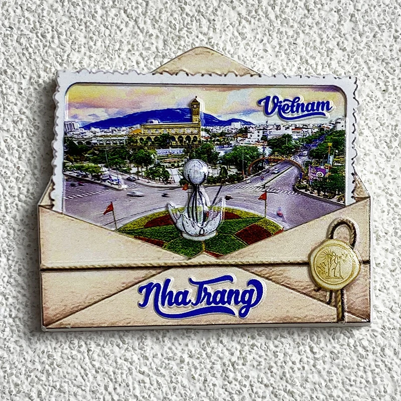 Vietnam Nha Trang World Cultural Tourism Souvenirs Kitchen Home Decor 3D Magnetic Refrigerator Sticker