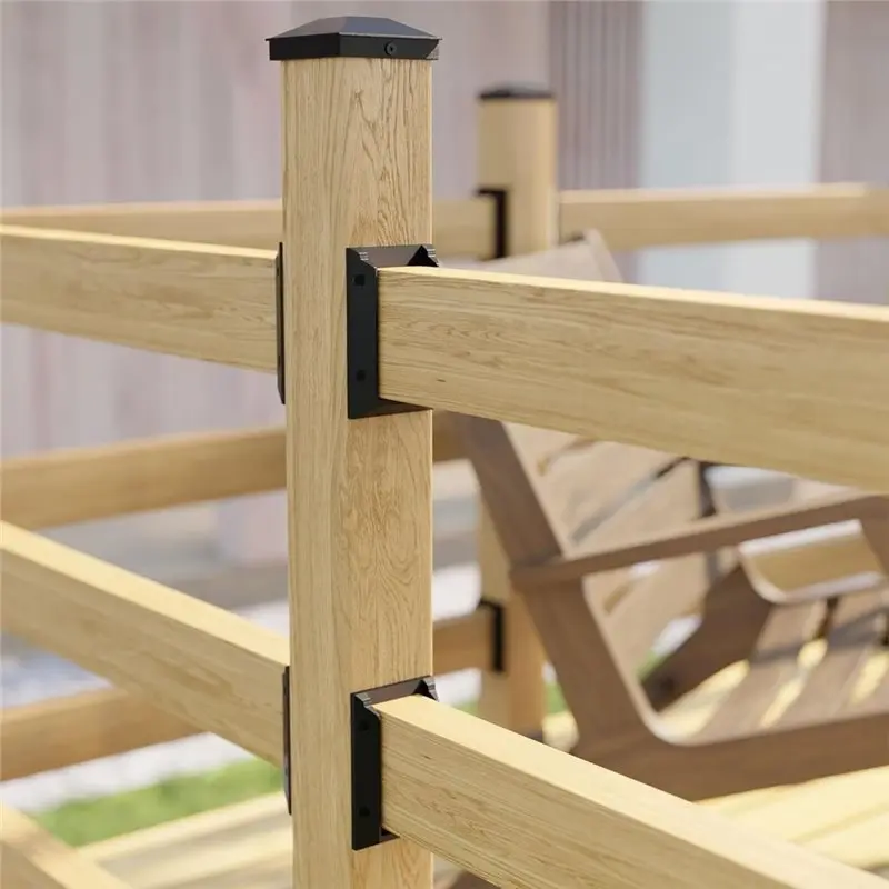 AB41-20Pcs Fence Post Mounting Mounts, Heavy-Duty Outdoor Deck Connectors,Wooden Stake Fixing Base