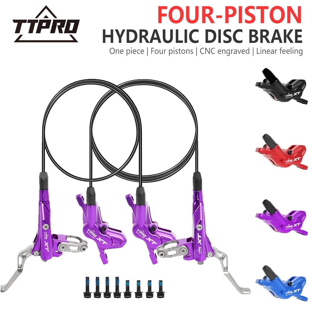 TTPRO XT Hydraulic Disc Brake Aluminum Alloy Left Front Right Rear 1450MM/800MM For Mountain Bike Cycling Parts