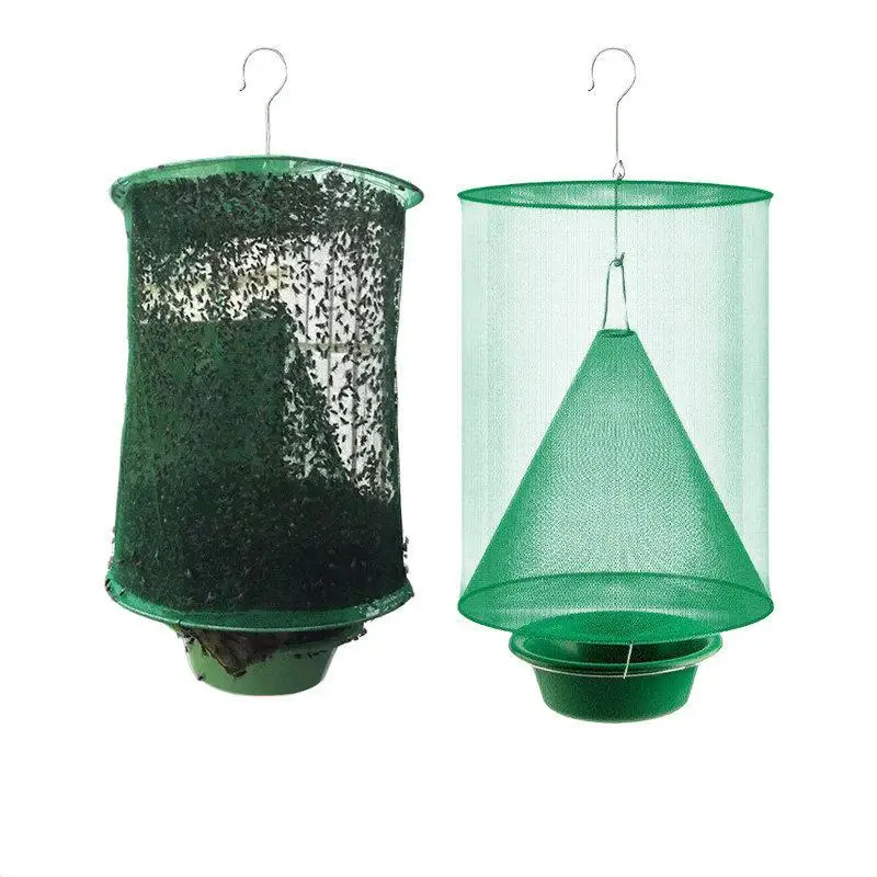 Hanging Fly Trap With Durable Green Mesh Effective Safe Capture For Outdoor Garden Farms Courtyards Pest Control