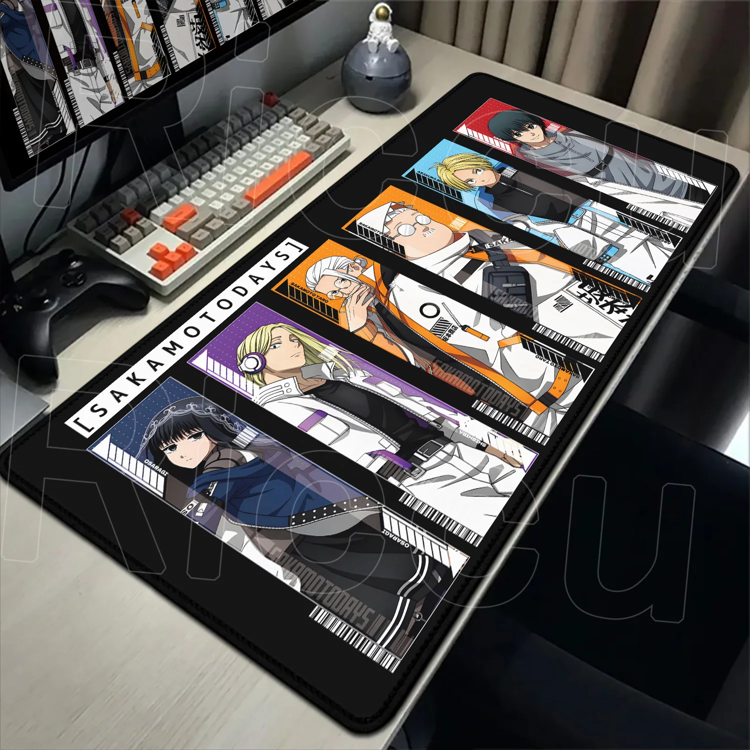 

HD 40X90CM Anime Taro Sakamoto Days Desk interior mouse pads XXL Large Gaming Mouse Pad Non-slip Office Keyboard expand Desk Mat