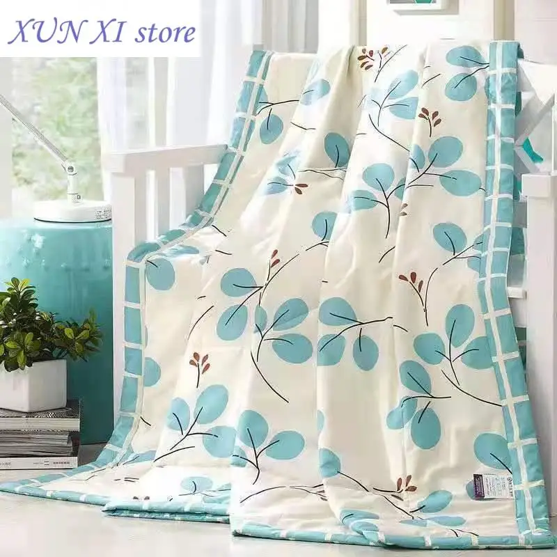 

Summer Cotton Quilts Thin Air-conditioning Comforter Soft Breathable Office Nap Blanket Quilted Bed Covers and Bedspreads