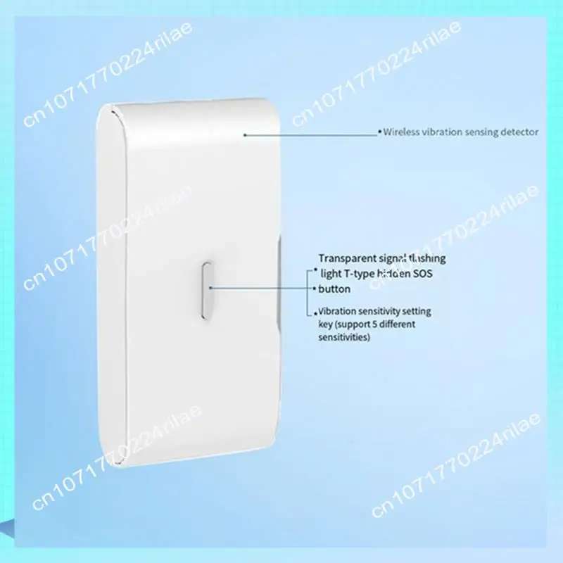 A17Z 5Pcs 433Mhz Wireless Vibration Glass Break Detector Adjustable Sensitivity Compatible With Alarm Systems