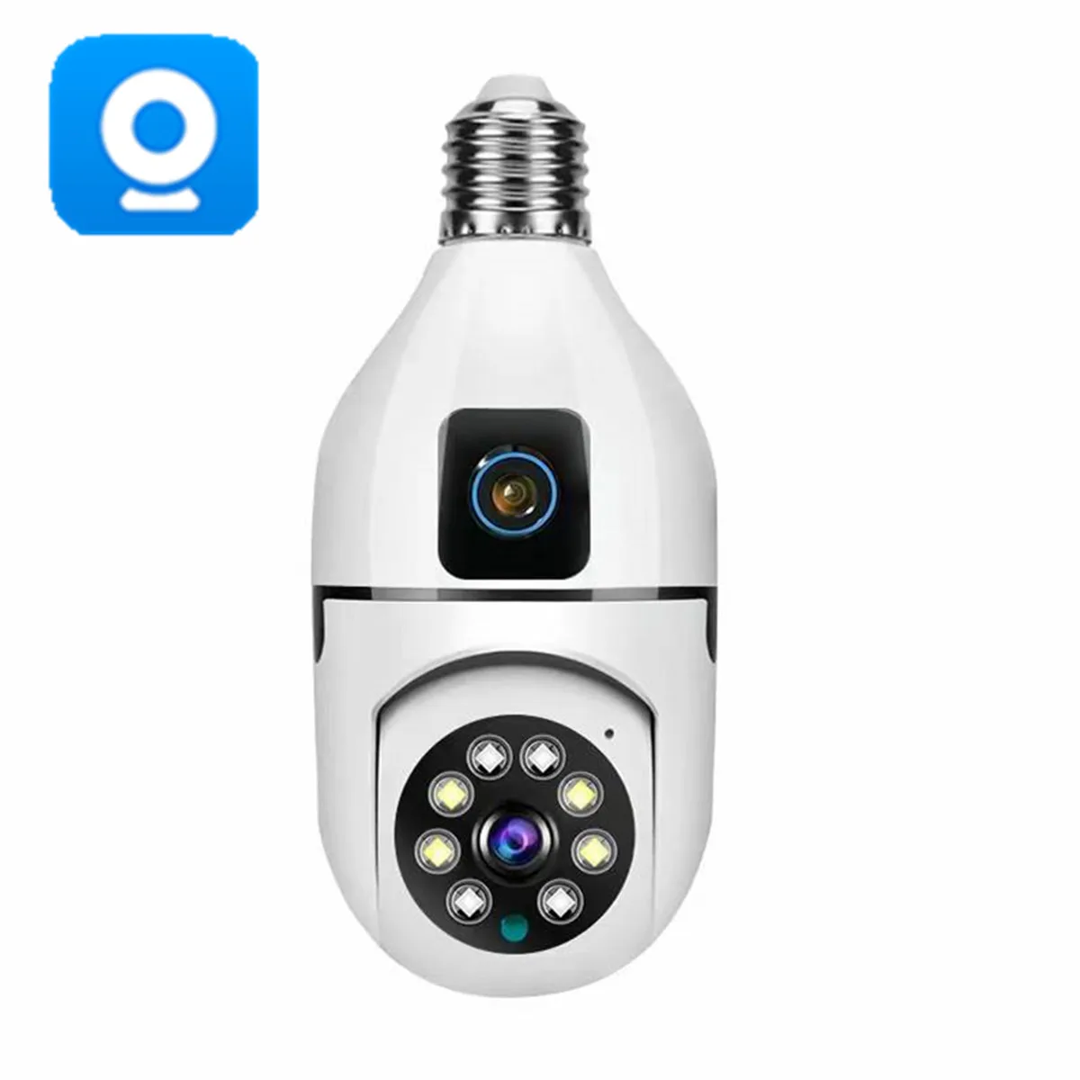 Imagem -02 - Câmera sem Fio Ptz ip Dome V380 Yoosee App Lente Dupla E27 Lâmpada Soquete de Cabeça Cor Cheia Segurança Cctv Monitor de Bebê Segurança