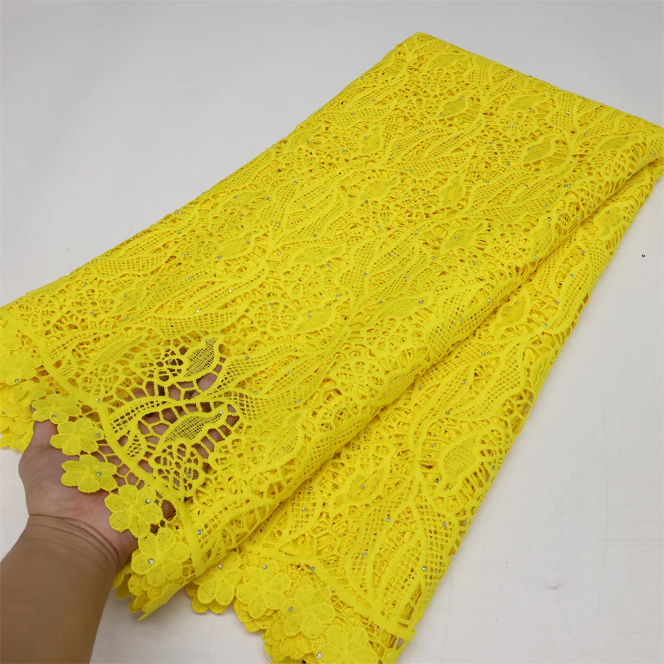 PGC Nigerian Milk Silk Lace Fabric African Cord Lace Fabric 2024 High Quality Water Soluble Lace Material For Wedding Sew LY1982