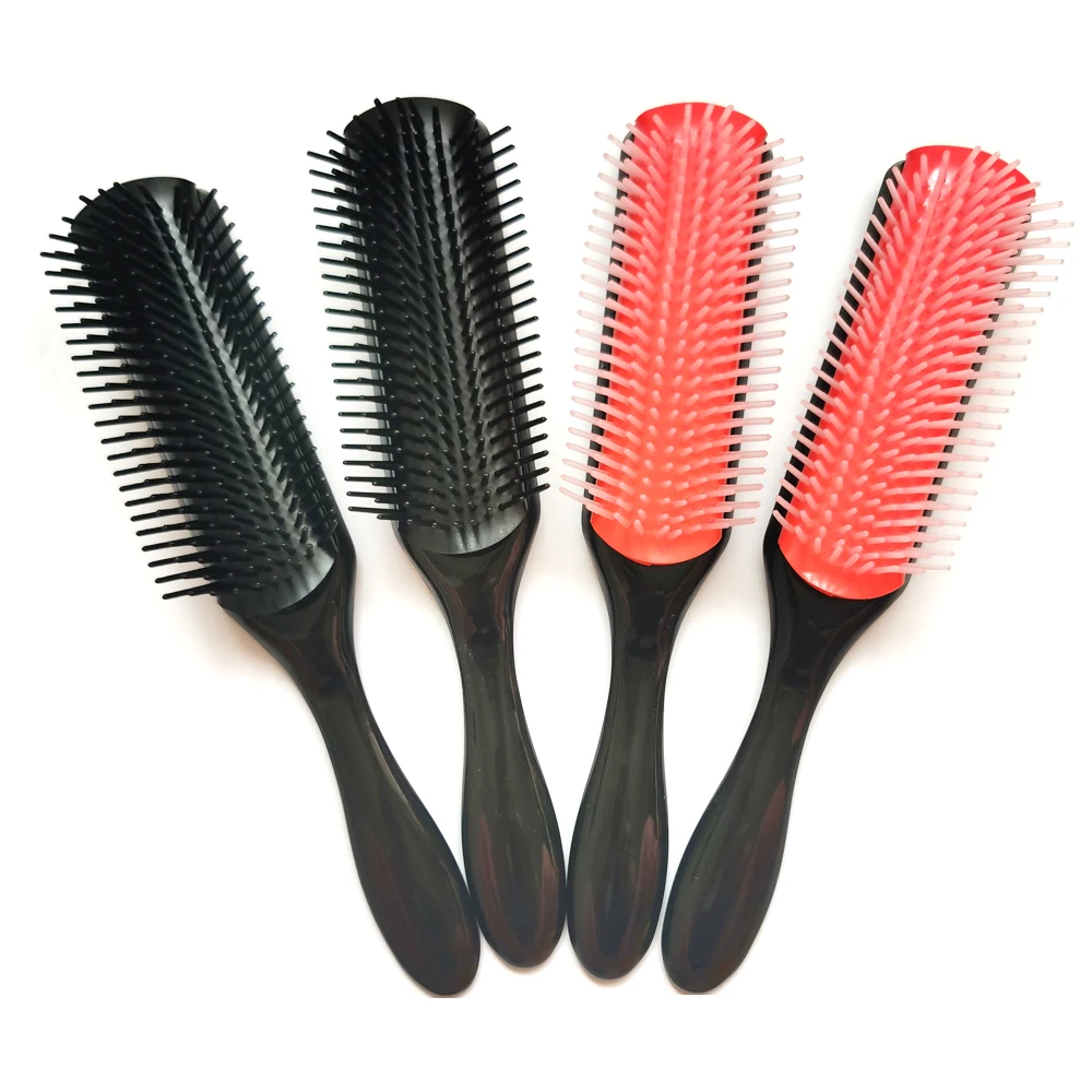 1Pcs 9-Rows Hair Brush Women Detangling Styling Hairbrush Scalp Massager Salon Hairdressing Straight Curly Wet 4c Hair Comb