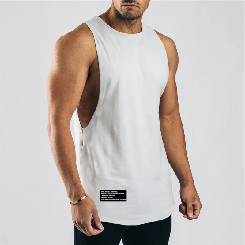 Gym Fitness Muskel Tank Tops Herren Bodybuilding Ärmelloses Shirt Gym Workout Muskel Singuletts Sommer Baumwolle Atmungsaktive Lose Westen
