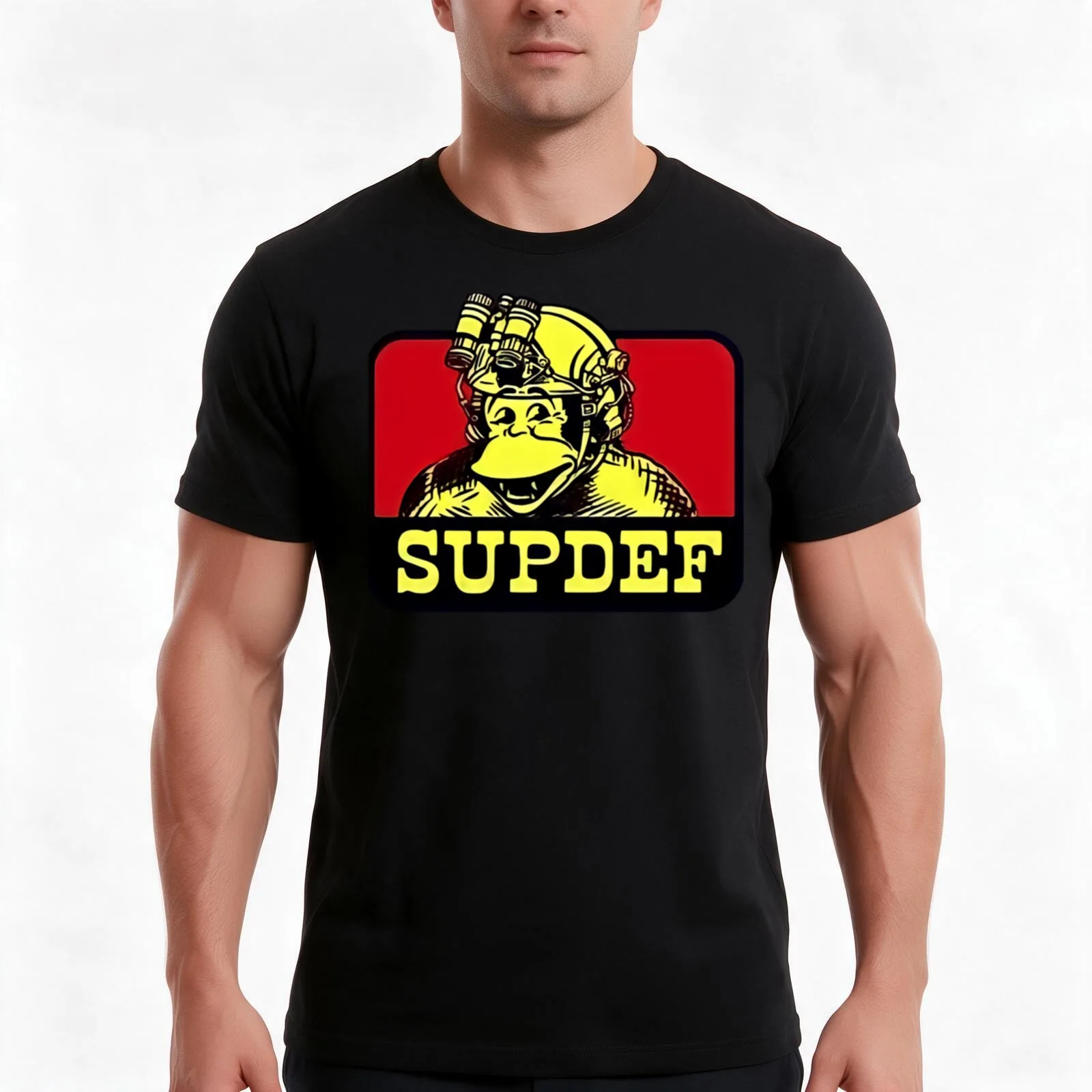 SUPDEF T-Shirt, Summer Casual Cotton Tee, Oversized Streetwear Tops, Vintage Graphic Print, Loose Fit Short Sleeve, 100% Cotton