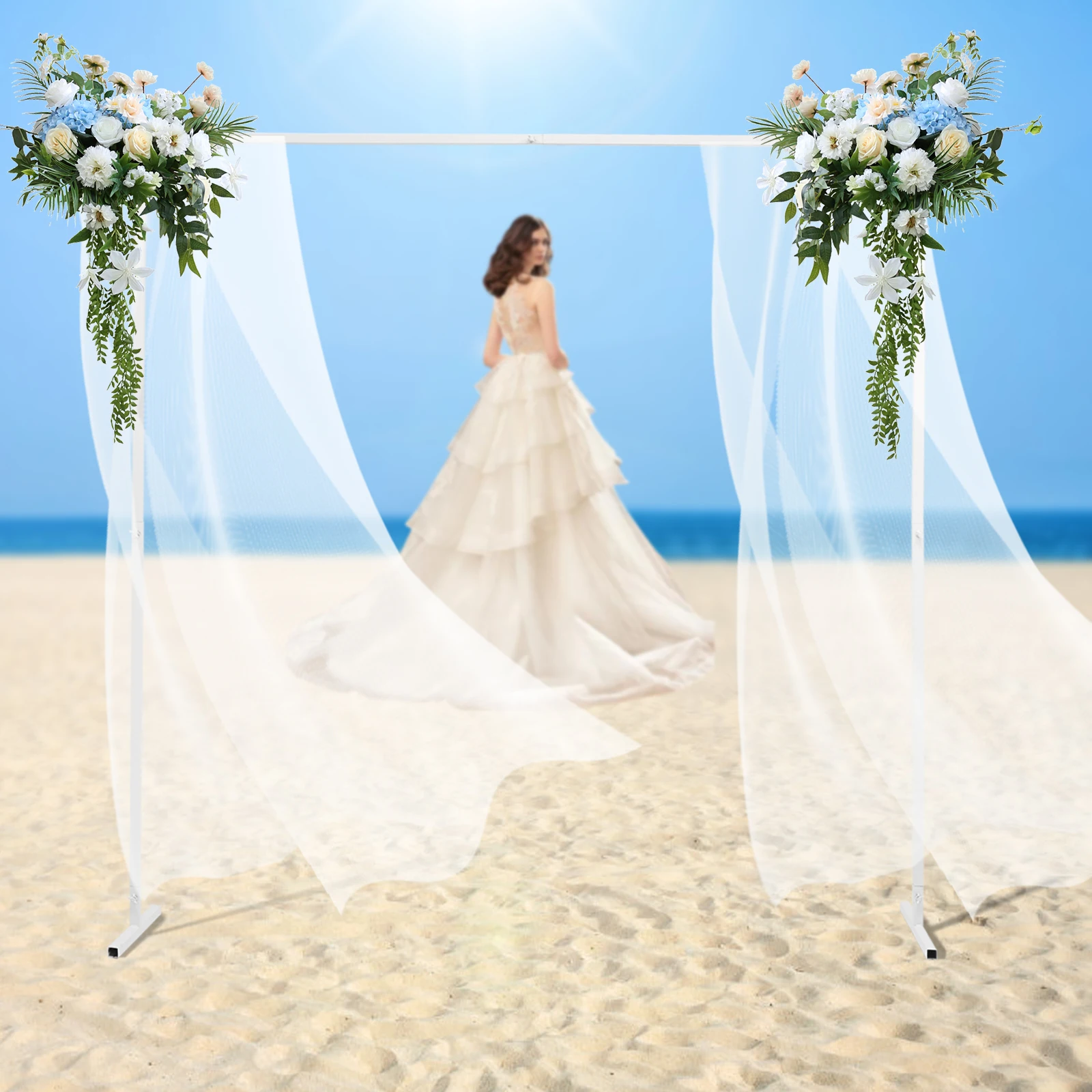 

2*2m Metal Wedding Square Arch Backdrop Stand Flower Frame Party Wedding Decor Arch Flower Frame Garden Arbor